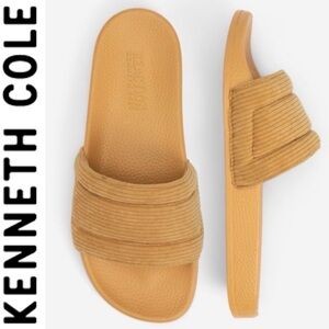 NWT. Kenneth Cole Reaction Screen Quilted Slide Sandal  Mustard Yellow